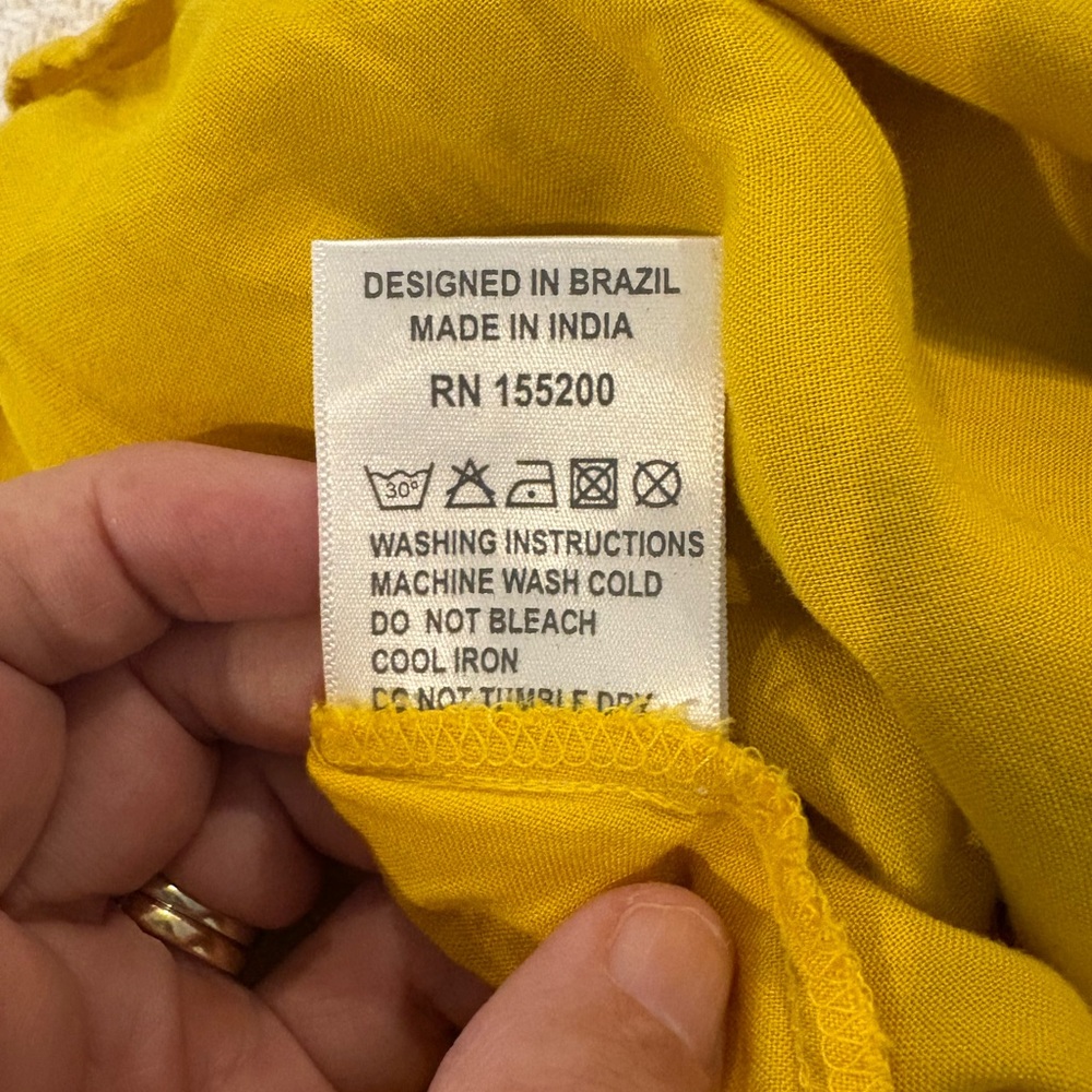 Anthropologie maxi dress Farm Rio size L yellow floral Cantonal maxi sold out - Picture 15 of 16